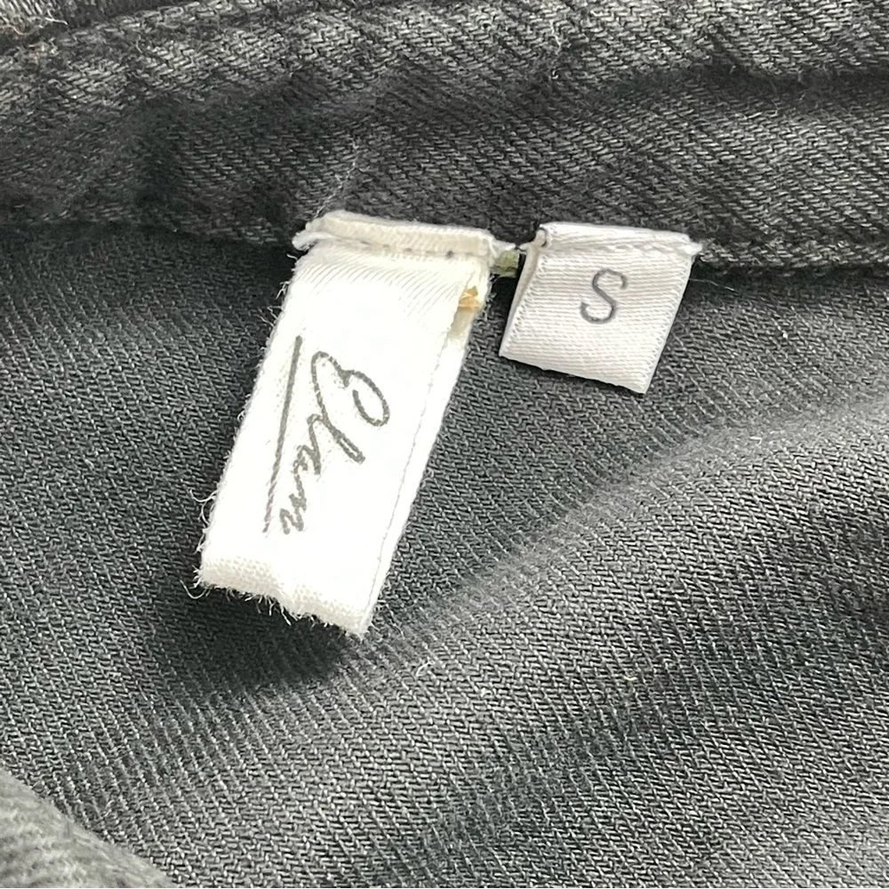 Elan All You Need is Love Dawn Utility Jacket Button Down oversized black size S - Picture 6 of 8